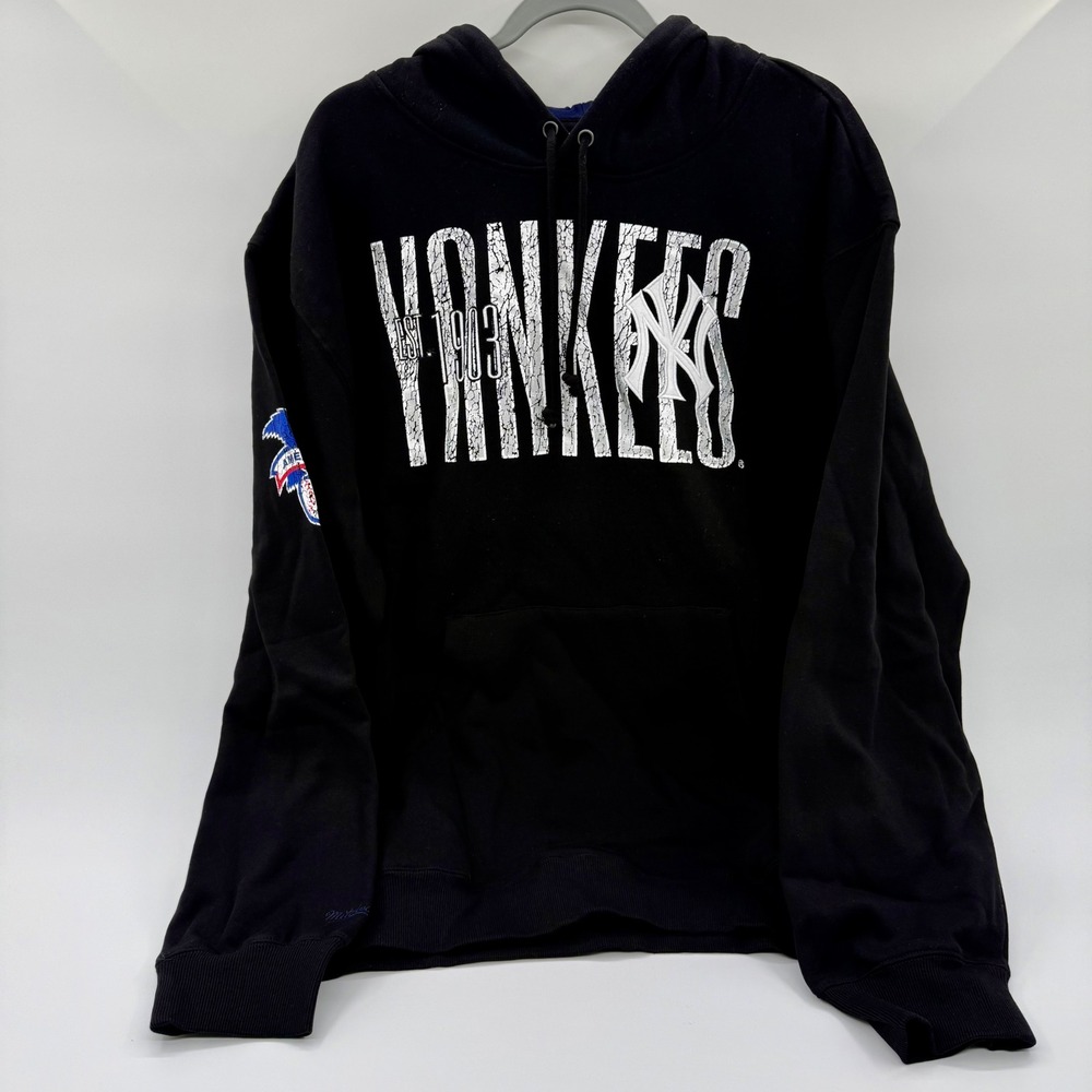Mitchell & Ness Mens NY Yankees Cooperstown Collection Hoodie Black 2XL NWT